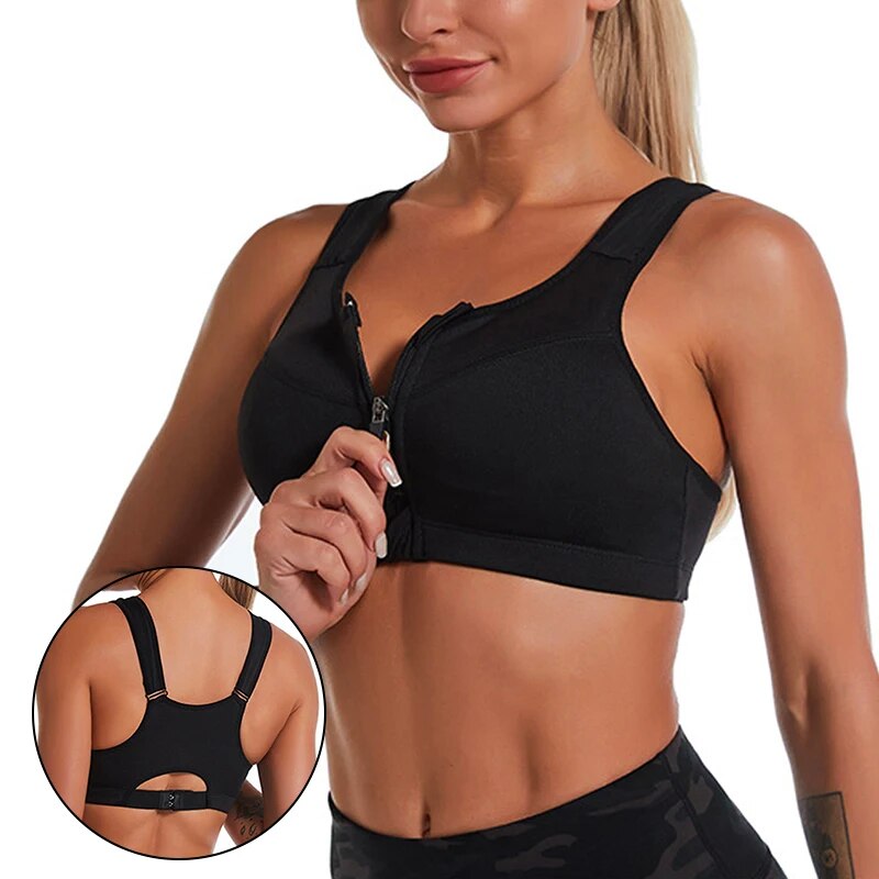 Sports Bra Racerback - CZGUKE Yoga Fitness Bra Shock-absorbing Sports